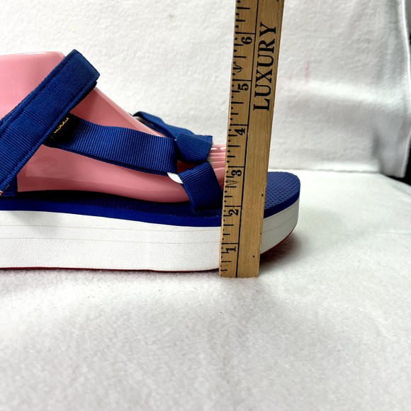 Teva Universal Platform Sandals Women 10 Blue Walking Trail Adjustable Straps - Picture 8 of 13